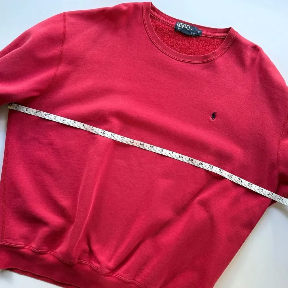 Vintage Polo Ralph Lauren Red Crew Neck Sweatshirt Size XL